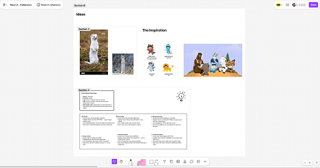 Markus mascot character design — inspiration moodboard for ermine character concepts